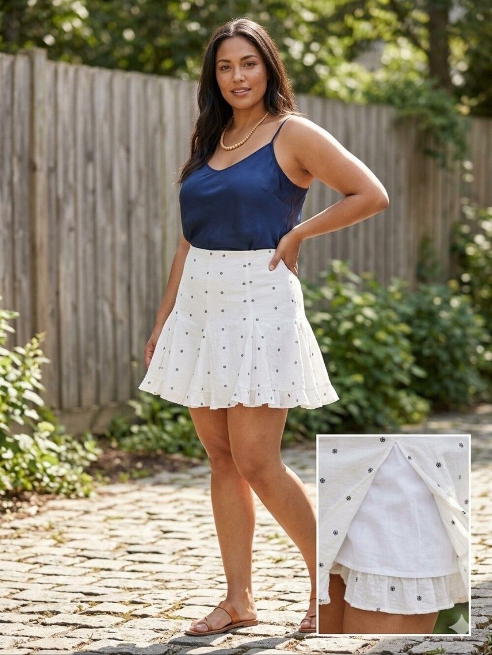 ZARA White Embroidered Floral Mini Skirt Pleated Ruffle Hem Lined Size XL